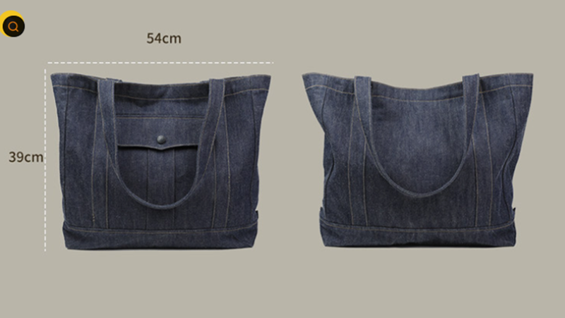 Artistic Red Denim Tote Bag V1000
