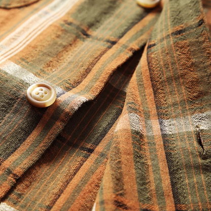 Retro Plaid Beach Shirt V0692