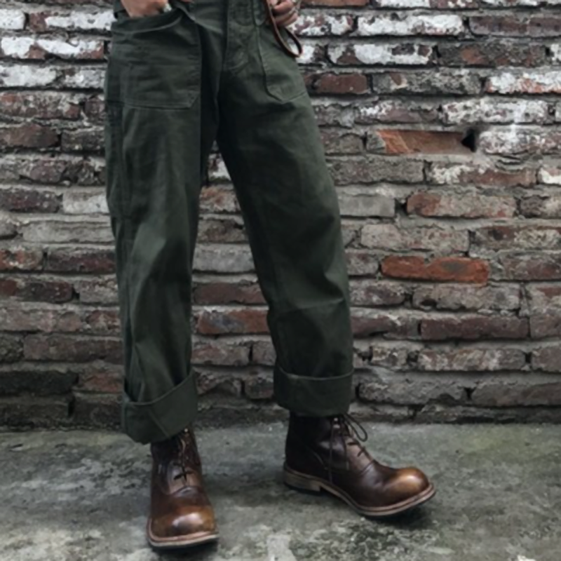 Retro Leather Biker Boots  V0868