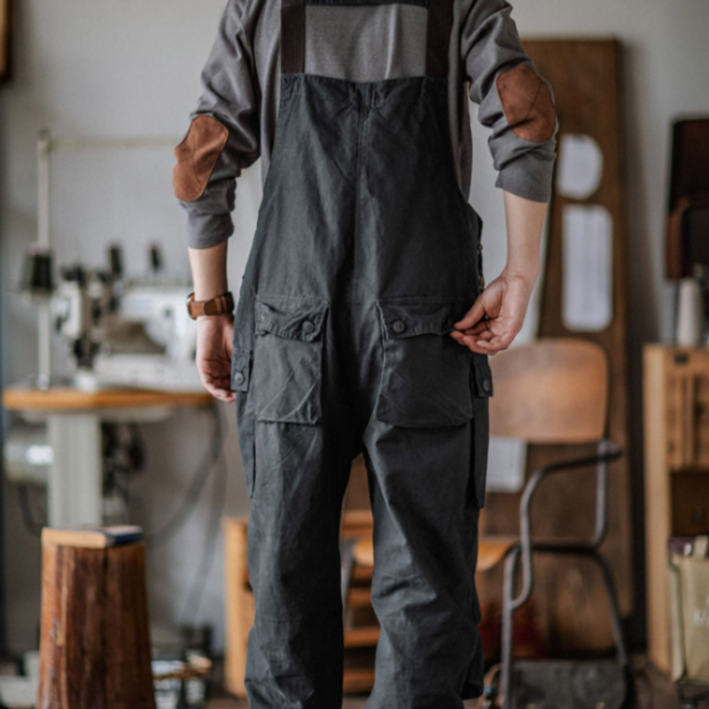 Indigo Canvas Work Overalls V0851