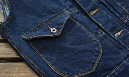 Patchwork Denim Vest V1043