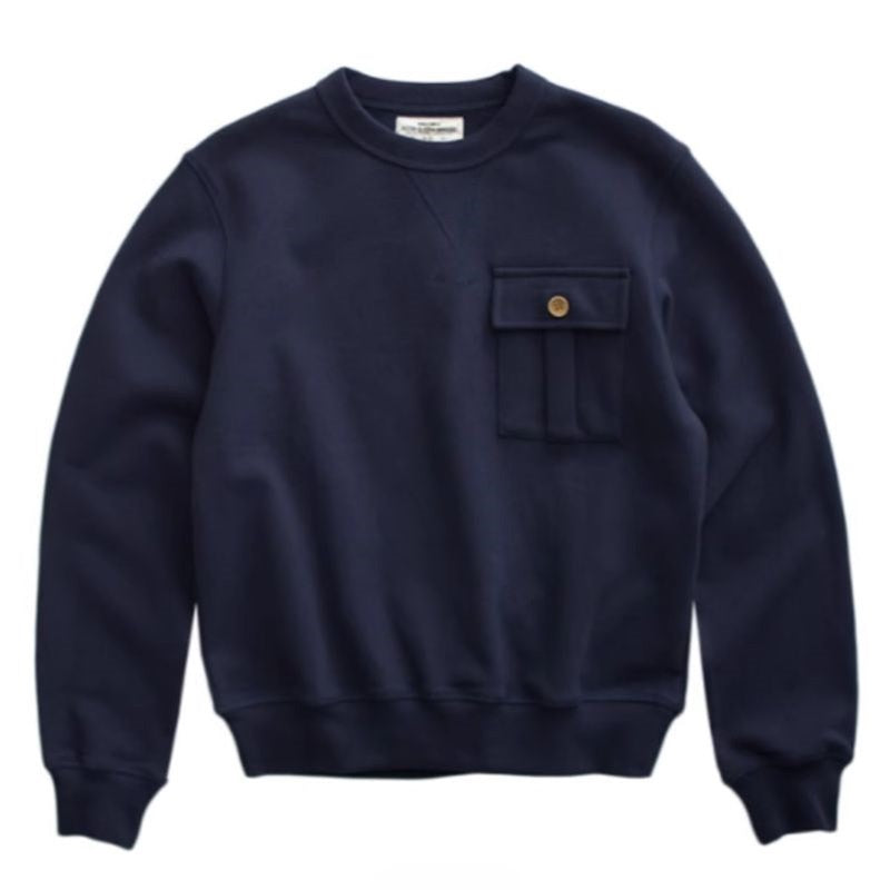 Fleece-lined flap pocket sweatshirt V0200