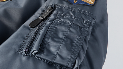 Retro Flight Jacket with Fur Collar V0860