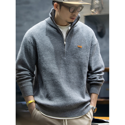 Stand collar half zip knit V0264