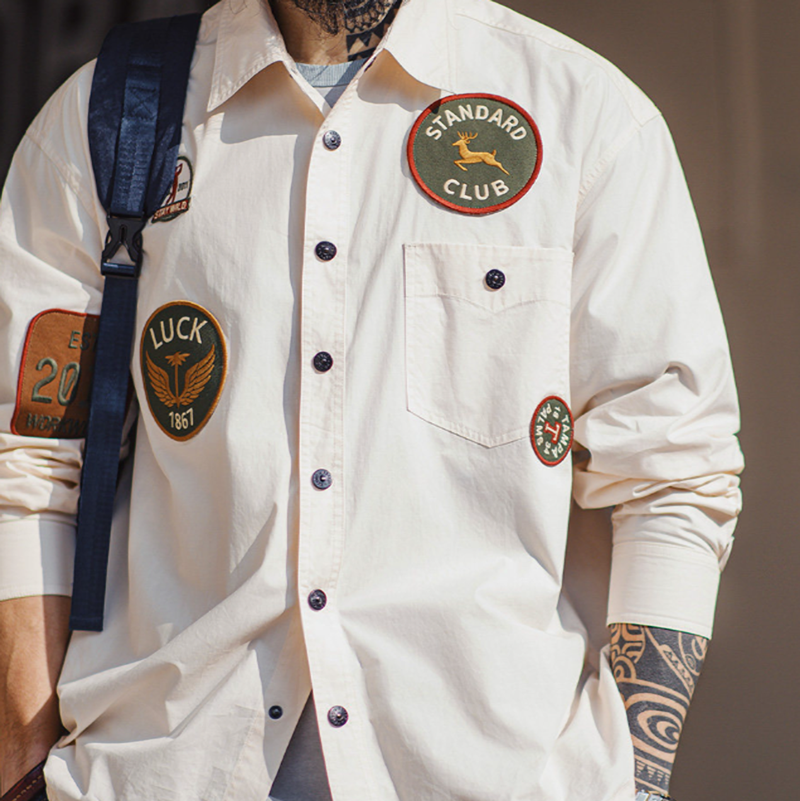 Embroidered Pocket Shirt V0915