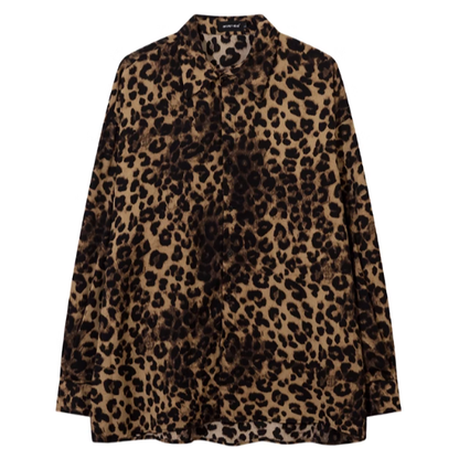 Leopard print retro shirt V0414