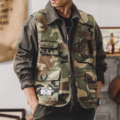 Multi-pocket camouflage vest V0475