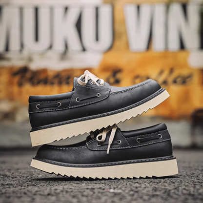 Retro British Fake Leather Shoes V0983