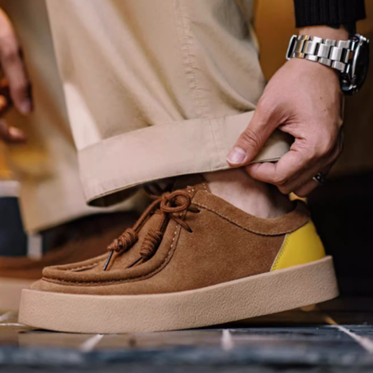 Retro suede moccasin shoes V0456
