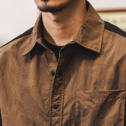 Retro Two-tone Work Shirt V0693