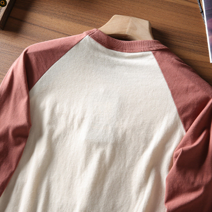 Embroidered Color Block T-Shirt V0934