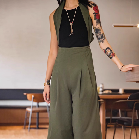 High-Waisted Wide Leg Pants  V0639