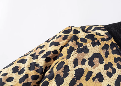 leopard print bomber jacket V0412