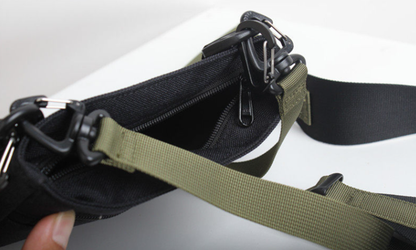 Embroidered Zip Pocket Sacoche V0897