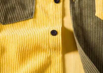 Corduroy bicolor block shirt V0387