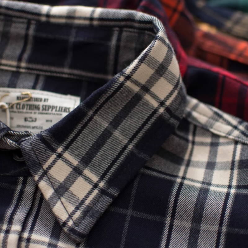 Heavyweight retro check shirt V0198