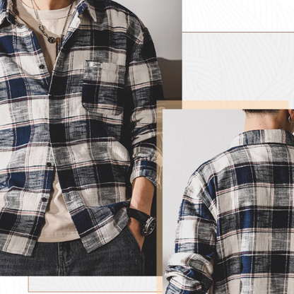 American retro check shirt V0146