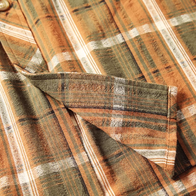 Retro Plaid Beach Shirt V0692