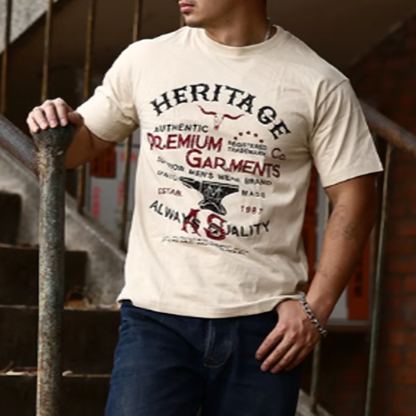 American Retro Indian Print T-Shirt　V0003