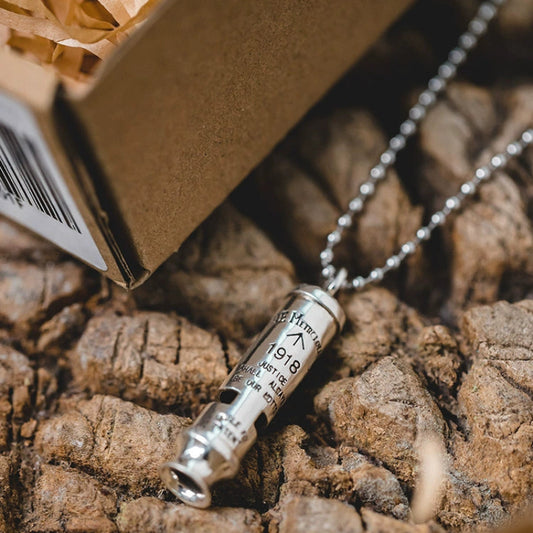 American Vintage Silver Whistle Necklace V0663