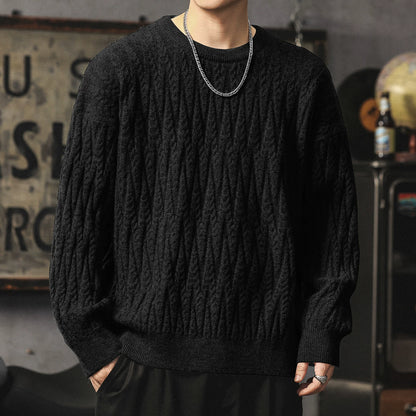 Winter Cable-Knit Relaxed-Fit Sweater V1068