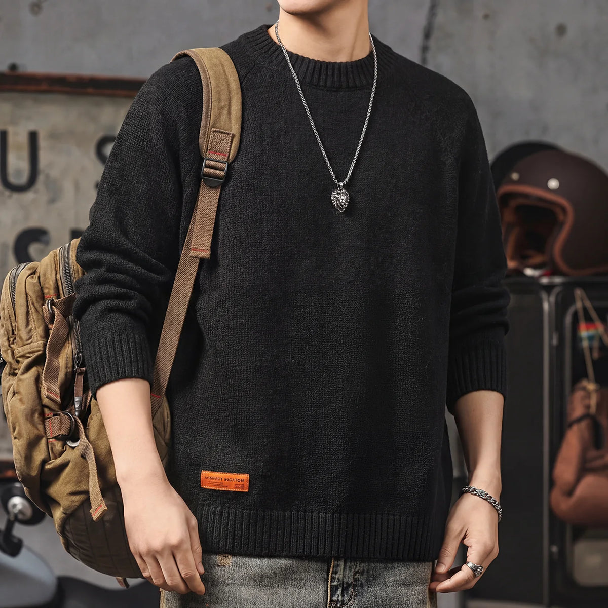 Heritage Chunky Knit Crewneck Sweater TypeA V1070