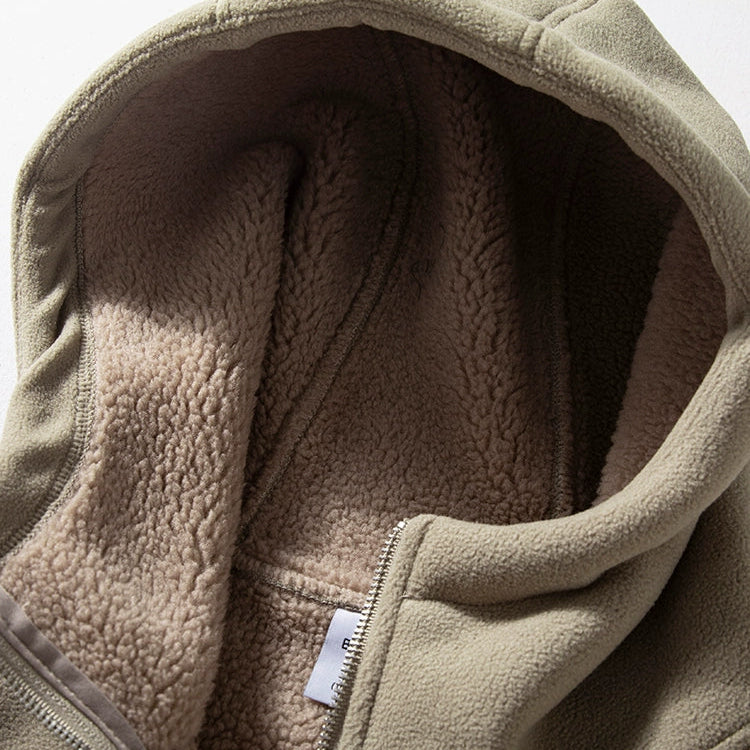 Warm Half-Zip  Fleece Hoodie V0839