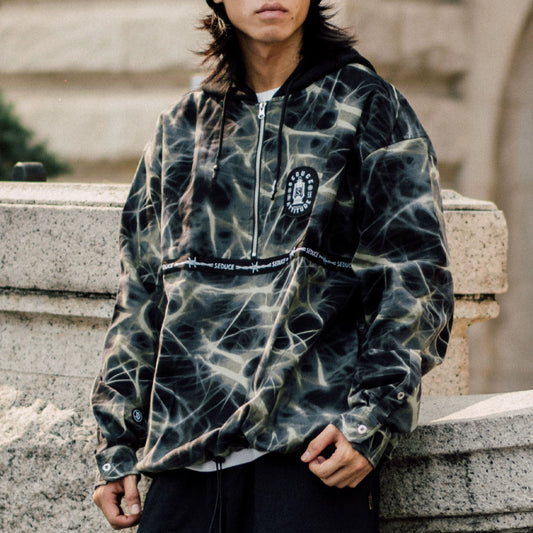Vintage Hooded Pullover Jacket V0808