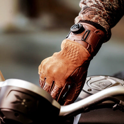 Vintage Leather Motorcycle Gloves V0862