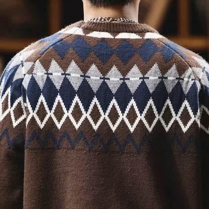 Retro Heavyweight Knit Sweater V1073
