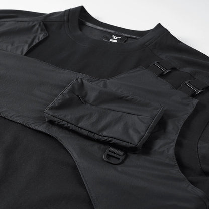 Faux two-piece chest pocket Tee V0601