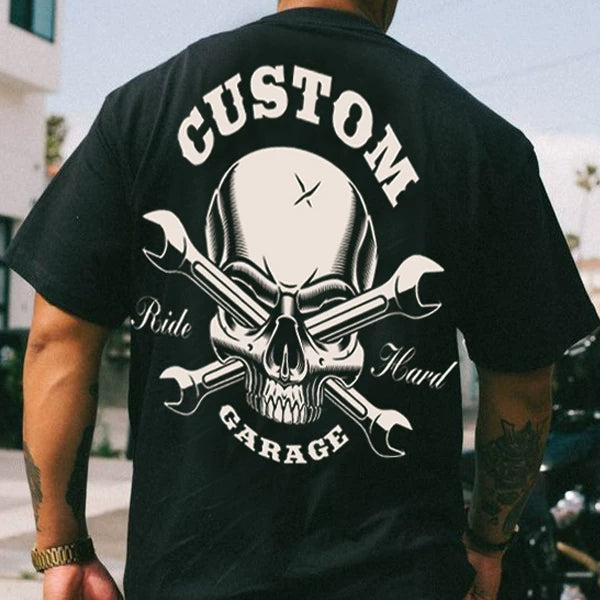 Skull Biker Club T-Shirt V0949