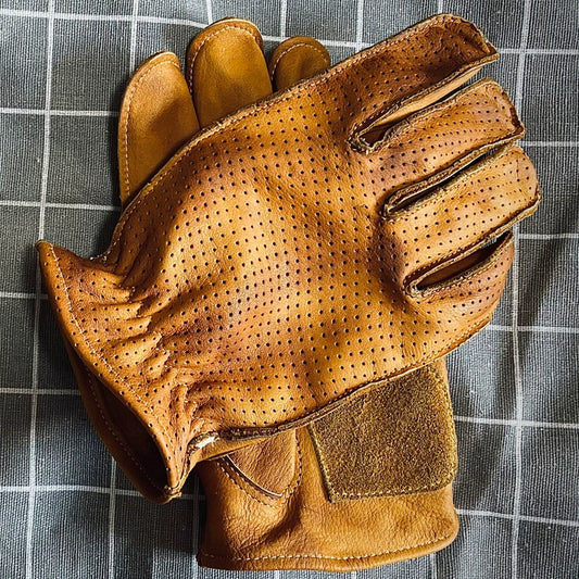 Retro Leather Motorcycle Gloves V0791