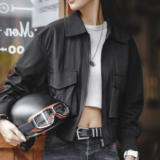 Retro Biker Aviator Jacket V0653