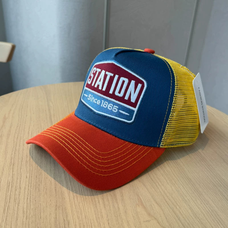 Two-Tone Embroidered Trucker Cap V1004
