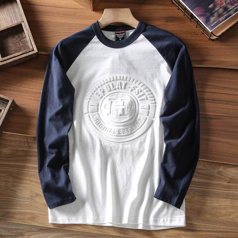 Embroidered Color Block T-Shirt V0934