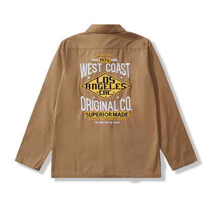 Embroidered Biker Work Shirt V0784