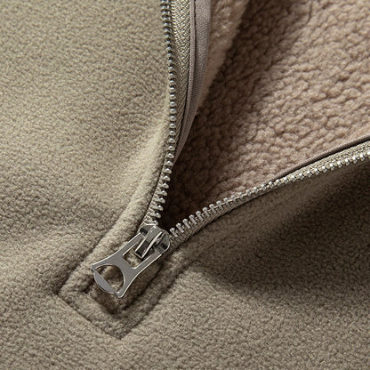 Warm Half-Zip  Fleece Hoodie V0839