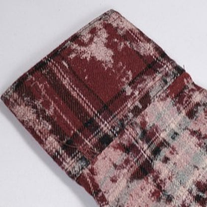 Retro Tie-Dye Plaid Overshirt for Couples V0532