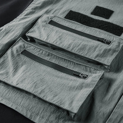 Urban Colorblock Multi-Pocket Shirt V0587