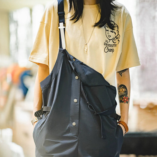 Retro Waterproof Wide-Leg Overalls V0636