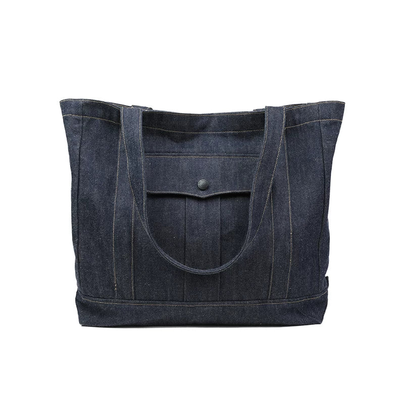 Artistic Red Denim Tote Bag V1000