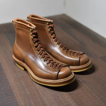 High-Top Microfiber Leather Work Boots V0958