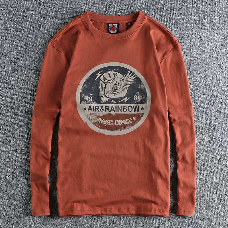 Skull Biker Long Sleeve T-Shirt V0935
