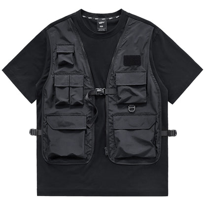 Fake Layers Multi-Pocket Work Tee V0596