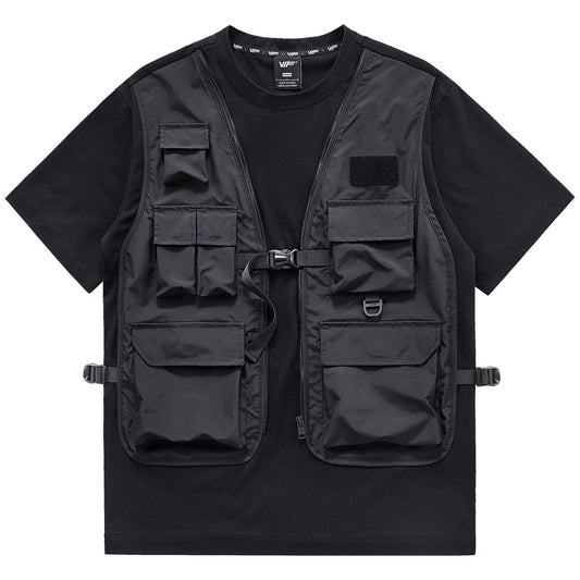 Fake Layers Multi-Pocket Work Tee V0596