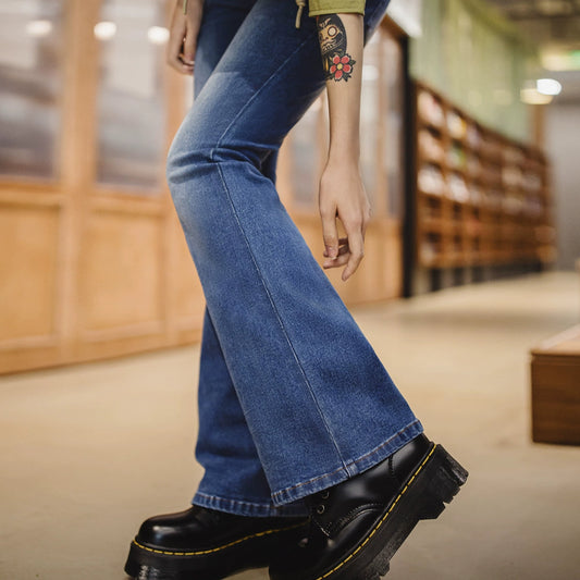 Vintage Blue Slim Flare Jeans V0641
