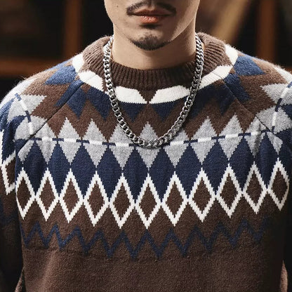 Retro Heavyweight Knit Sweater V1073