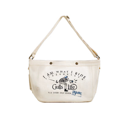Retro Biker Canvas Tote Bag V0988