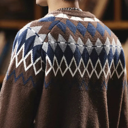 Retro Heavyweight Knit Sweater V1073